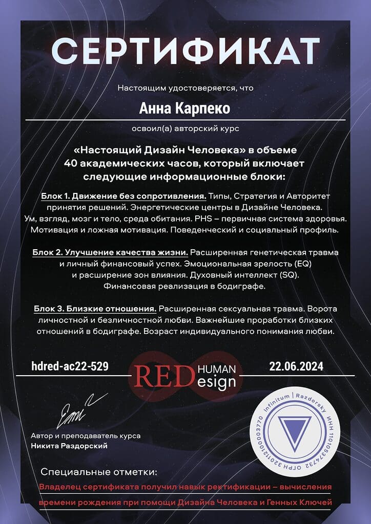 Анна Карпеко Human Design
